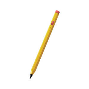エレコム　ELECOM iPad用 タッチペン スタイラスペン 充電式 USB Type-C 充電 傾き感知 誤作動防止 磁気吸着 ペン先2mm スリム 六角鉛筆型  イエロー P-TPACAPEN01YL