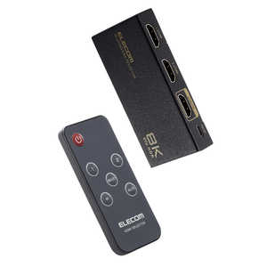 エレコム　ELECOM HDMI 切替器 2入力1出力( PS5 PS4 Nintendo Switch Fire TV Stick など動作確認済 ) 手動 / 自動 切り替え器 リモコン付き セレクター ブラック DHSW8KP21BK