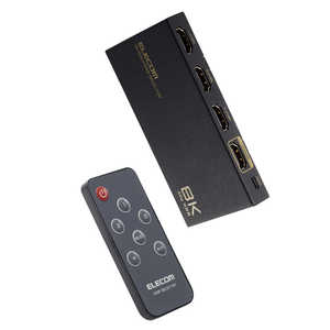エレコム ELECOM HDMI 切替器 3入力1出力 ( PS5 PS4 Nintendo Switch Fire TV Stick など動作確認済 ) 手動 / 自動 切り替え器 リモコン付き セレクター ブラッ