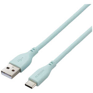 エレコム　ELECOM タイプC ケーブル USB A to Type C 1m 断線しにくい シリコン素材 やわらかい パールグリーン MPA-ACSS10GN