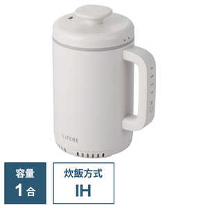 エレコム ELECOM ミニ炊飯器 LiFERE ホワイト [IH式 /0.5 ? 1合] HAC-RCIH01WH