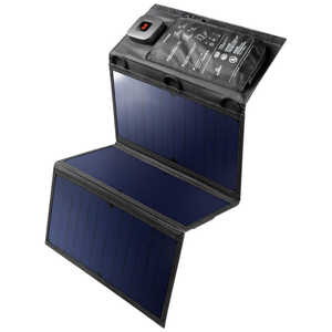 エレコム　ELECOM ソーラー充電器 Type-C×1 USB A×1 折りたたみ式 スタンド付 ブラック MPA-S03BK