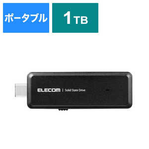 GR ELECOM SSD Ot 1TB USB3.2(Gen2) Ǐoő1000MB/b ^ USB^ |[^u XCh  ϏՌ USB Type C ڑ ubN ESDEMH1000GB