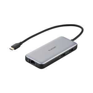 エレコム　ELECOM USB Type C ドッキングステーション ハブ 6-in-1 ( Windows 11 10 macOS iPadOS 対応 ) シルバー DSTC27SV