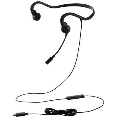 エレコム ELECOM 有線骨伝導ヘッドセット USB Type-C(TM) HS-BC05CBK
