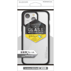エレコム ELECOM iPhone 15 Pro Max(6.7インチ) ハイブリッドケース/背面ガラス/ブラック PM-A23DTSLFCGBK エレコム ELECOM iPhone 15 Pro Max(6.7インチ) ハイブリッドケース/背面ガラス/ブラック PM-A23DTSLFCGBK