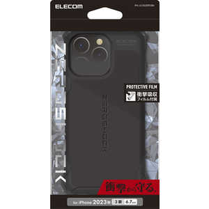エレコム　ELECOM iPhone 15 Pro Max(6.7インチ) ハイブリッドケース/ZEROSHOCK/ブラック PM-A23DZEROBK