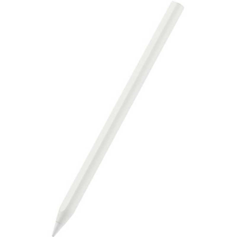 エレコム　ELECOM エレコム　ELECOM iPad用スタイラスペン 磁気吸着ワイヤレス充電対応 樹脂(POM)ペン先 D型 ペン先交換可 ホワイト P-TPWIRE01WH P-TPWIRE01WH