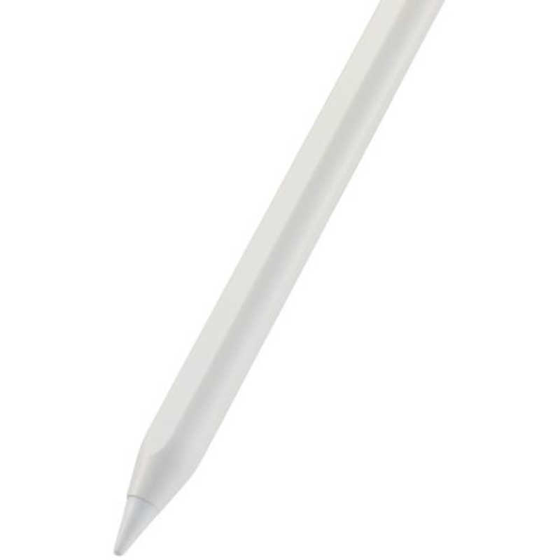 エレコム　ELECOM エレコム　ELECOM iPad用スタイラスペン 磁気吸着ワイヤレス充電対応 樹脂(POM)ペン先 D型 ペン先交換可 ホワイト P-TPWIRE01WH P-TPWIRE01WH