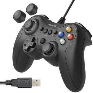 エレコム　ELECOM ゲームパッド 有線 USB接続 Xinput Xbox系ボタン配置 FPS仕様 13ボタン 振動 ブラック JC-GP30XVBK