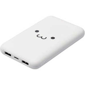 エレコム　ELECOM モバイルバッテリー 10000mAh しろちゃん(ホワイト×ブラック)  DE-C44-10000WF