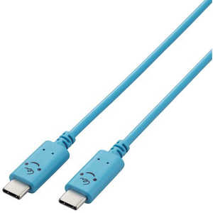 エレコム　ELECOM USB Type-Cケーブル 顔ツキタイプ 1.0m ベイビー(ブルー×ブラック) MPA-CCF10BUF
