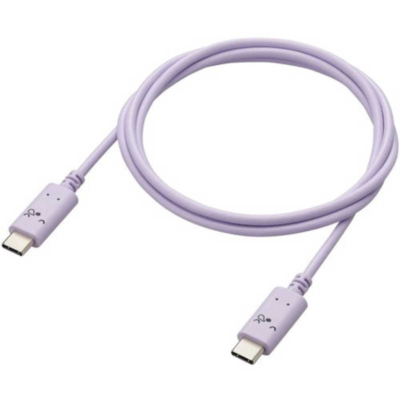 エレコム　ELECOM エレコム　ELECOM USB Type-C to USB Type-Cケーブル/USB Power Delivery対応/顔ツキタイプ/1m/スリーピー(パープル×ブラック) MPA-CCF10PUF MPA-CCF10PUF