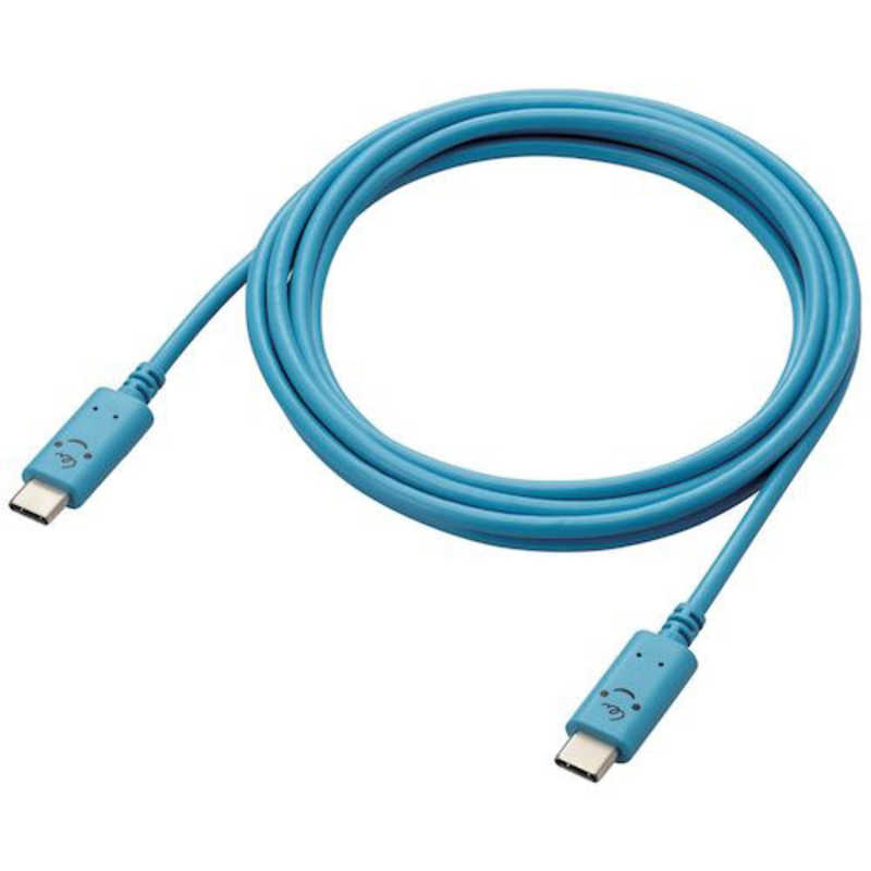 エレコム　ELECOM エレコム　ELECOM USB Type-Cケーブル 顔ツキタイプ 2.0m ベイビー(ブルー×ブラック) MPA-CCF20BUF MPA-CCF20BUF