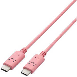 エレコム　ELECOM USB Type-C to USB Type-Cケーブル/USB Power Delivery対応/顔ツキタイプ/2.0m/トキメキ(ピンク×ブラック) MPACCF20PNF