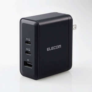 エレコム ELECOM USB Type-C 充電器 PD 100W PPS対応 Type C ×2 USB A ×1 折りたたみプラグ ブラック ACDC-PD65100BK