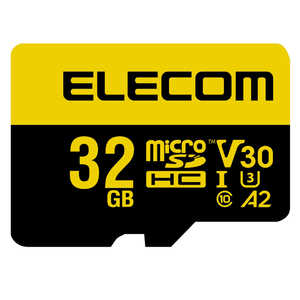エレコム ELECOM マイクロSDカード microSDHC 32GB Class10 UHS-I U3 V30 読込最大90MB/s SD変換アダプター付 MF-HMS032GU13V3