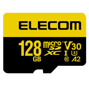 エレコム　ELECOM マイクロSDカード microSDXC 128GB Class10 UHS-I U3 V30 読込最大90MB/s SD変換アダプター付 MF-HMS128GU13V3