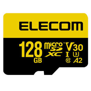 エレコム ELECOM マイクロSDカード microSDXC 128GB Class10 UHS-I U3 V30 読込最大90MB/s SD変換アダプター付 MF-HMS128GU13V3