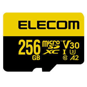 エレコム　ELECOM マイクロSDカード microSDXC 256GB Class10 UHS-I U3 V30 読込最大90MB/s SD変換アダプター付 MF-HMS256GU13V3