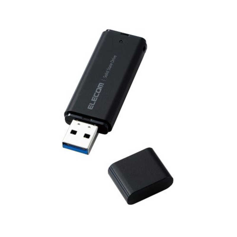 エレコム　ELECOM エレコム　ELECOM SSD 外付け 250GB USB3.2(Gen1) 読込最大400MB/s 超小型 USBメモリ型 ポータブル キャップ式 高速 ブラック ESD-EYB0250GBK ESD-EYB0250GBK