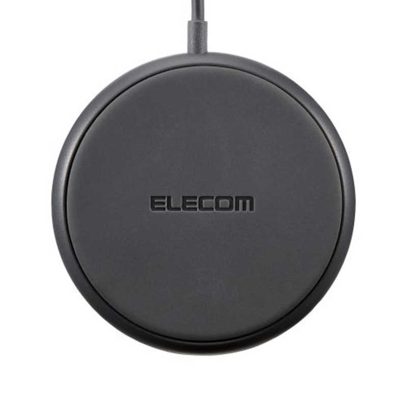 エレコム　ELECOM エレコム　ELECOM ワイヤレス充電器 Qi認証 5W 卓上 滑り止めパッド ケーブル一体 おくだけ充電 ダークグレー W-QA25DGY W-QA25DGY