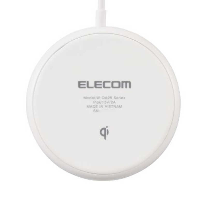エレコム　ELECOM エレコム　ELECOM ワイヤレス充電器 Qi認証 5W 卓上 滑り止めパッド ケーブル一体 おくだけ充電 しろちゃん(ホワイト×ブラック) W-QA25WF W-QA25WF