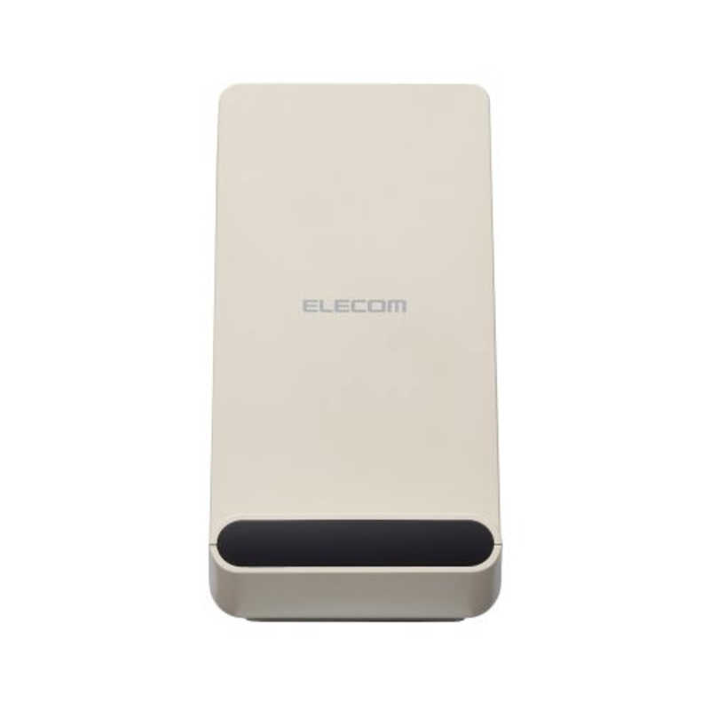 エレコム　ELECOM エレコム　ELECOM ワイヤレス充電器 Qi認証 5W スタンド 縦置き/横置き両対応 滑り止めパッド おくだけ充電 ベージュ W-QS09BE W-QS09BE