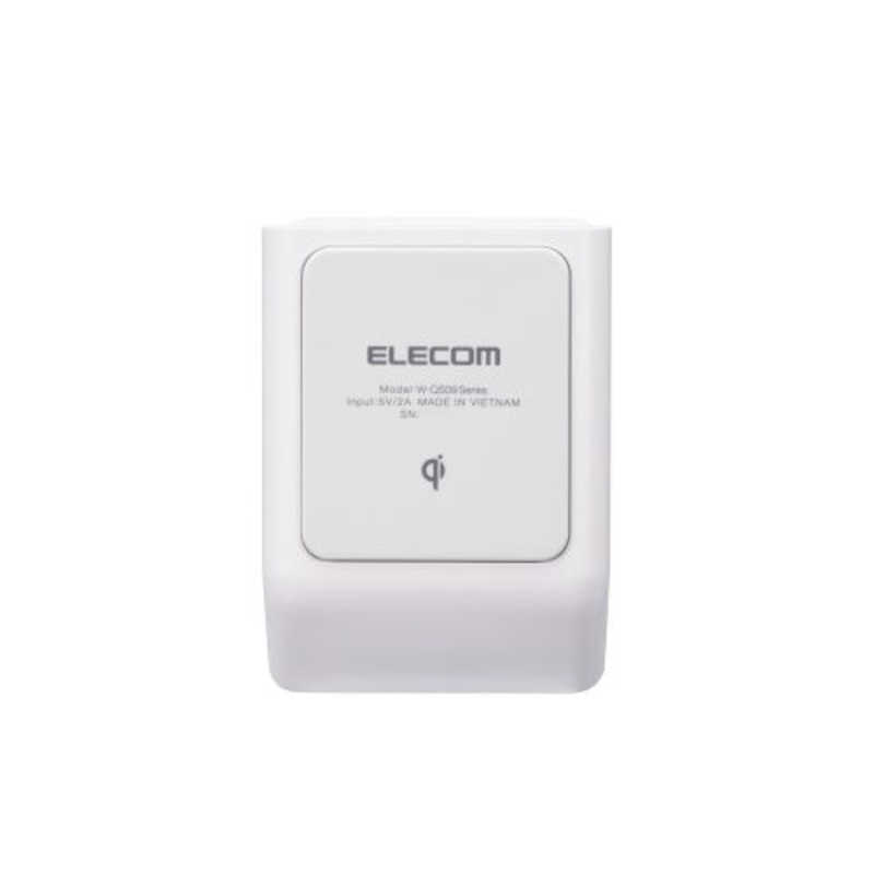 エレコム　ELECOM エレコム　ELECOM ワイヤレス充電器 Qi認証 5W スタンド 縦置き/横置き両対応 滑り止めパッド おくだけ充電 ホワイト W-QS09WH W-QS09WH