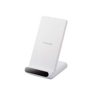 エレコム　ELECOM ワイヤレス充電器 Qi認証 5W スタンド 縦置き/横置き両対応 滑り止めパッド おくだけ充電 ホワイト W-QS09WH