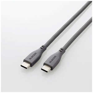 エレコム　ELECOM タイプC ケーブル USB Type C to Type C 1.5m シリコン やわらかい グレー MPA-CC5PSS15GY