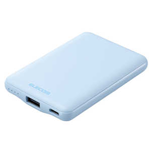 エレコム ELECOM モバイルバッテリー 5000mAh 軽量 小型 最大15W PSE適合 ブルー 付属ケーブル長: 0.1m DE-C45-5000BU エレコム ELECOM モバイルバッテリー 5000mAh 軽量 小型 最大15W PSE適合 ブルー 付属ケーブル長: 0.1m DE-C45-5000BU