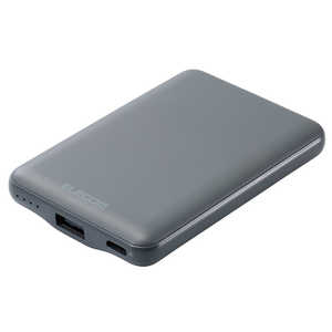 エレコム ELECOM 薄型コンパクトモバイルバッテリー 5000mAh 最大15W 入出力(Type-C×1) 出力(USB-A×1) ダークグレー DE-C45-5000DGY エレコム ELECOM 薄型コンパクトモバイルバッテリー 5000mAh 最大15W 入出力(Type-C×1) 出力(USB-A×1) ダークグレー DE-C45-5000DGY