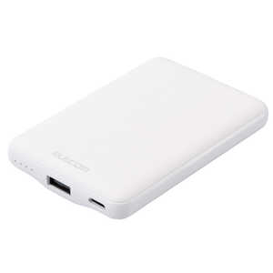 エレコム　ELECOM モバイルバッテリー 5000mAh 最大15W 入出力( USB Type-C ×1) 出力( USB-A ×1) PSE適合 C-Aケーブル付属 充電器 ホワイト DE-C45-5000WH