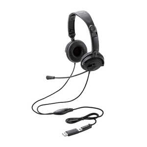 エレコム　ELECOM ヘッドセット ［USB-C＋USB-A /両耳 /ヘッドバンドタイプ］ ブラック HS-HP10SCBK
