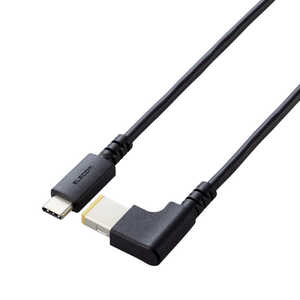 エレコム ELECOM ノートパソコン 充電ケーブル 2m PD 充電 60W USB Type-C to DC角型プラグ(11mm×4.5mm) DC-PDL20BK