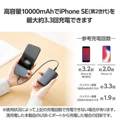 エレコム ELECOM モバイルバッテリー 10000mAh PD 20W ( C×1+A×1) PSE