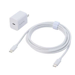 エレコム ELECOM USB Type-C 充電器 PD 20W 1ポート Type C ケーブル 付属 2.5m ホワイト MPA-ACCP7220WH エレコム ELECOM USB Type-C 充電器 PD 20W 1ポート Type C ケーブル 付属 2.5m ホワイト MPA-ACCP7220WH