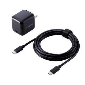 エレコム ELECOM USB Type-C 充電器 PD 45W PPS対応 USB-C ×1ポート Type C ケーブル 2m付属 ブラック ACDC-PD8445BK エレコム ELECOM USB Type-C 充電器 PD 45W PPS対応 USB-C ×1ポート Type C ケーブル 2m付属 ブラック ACDC-PD8445BK