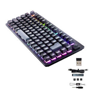 エレコム ELECOM ゲーミングキーボード リニア 赤軸 メカニカル キーボード 75%サイズ 日本語配列 RGB 着脱式ケーブル テンキーレス V custom ブラック TKVK520 エレコム ELECOM ゲーミングキーボード リニア 赤軸 メカニカル キーボード 75%サイズ 日本語配列 RGB 着脱式ケーブル テンキーレス V custom ブラック TKVK520