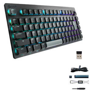 エレコム ELECOM ゲーミングキーボード 有線/ 無線/ Bluetooth リニア 赤軸 メカニカル キーボード 75%サイズ 日本語配列 RGB V custom ブラック TK-VK520LLBK エレコム ELECOM ゲーミングキーボード 有線/ 無線/ Bluetooth リニア 赤軸 メカニカル キーボード 75%サイズ 日本語配列 RGB V custom ブラック TK-VK520LLBK