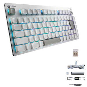 エレコム ELECOM ゲーミングキーボード 有線/ 無線/ Bluetooth リニア 赤軸 メカニカル キーボード 75%サイズ 日本語配列 RGB V custom ホワイト TK-VK520LLWH エレコム ELECOM ゲーミングキーボード 有線/ 無線/ Bluetooth リニア 赤軸 メカニカル キーボード 75%サイズ 日本語配列 RGB V custom ホワイト TK-VK520LLWH