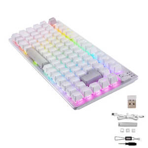 エレコム ELECOM ゲーミングキーボード リニア 赤軸 メカニカル キーボード 75%サイズ 日本語配列 RGB 着脱式ケーブル テンキーレス V custom ホワイト TKVK520 エレコム ELECOM ゲーミングキーボード リニア 赤軸 メカニカル キーボード 75%サイズ 日本語配列 RGB 着脱式ケーブル テンキーレス V custom ホワイト TKVK520