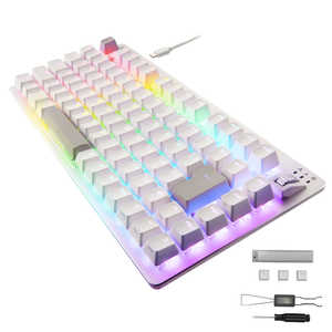 エレコム ELECOM ゲーミングキーボード/V custom/VK720A/有線/着脱式/磁気式アナログ検知スイッチ搭載/75％サイズ/ホワイト TK-VK720AWH