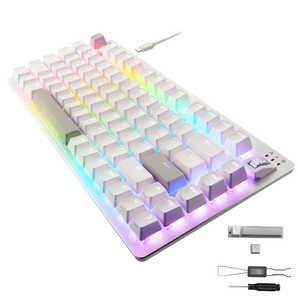 エレコム ELECOM ゲーミングキーボード/V custom/VK720A/有線/着脱式/磁気式アナログ検知スイッチ搭載/75％サイズ/EN配列/ホワイト TKVK720AWH-EN