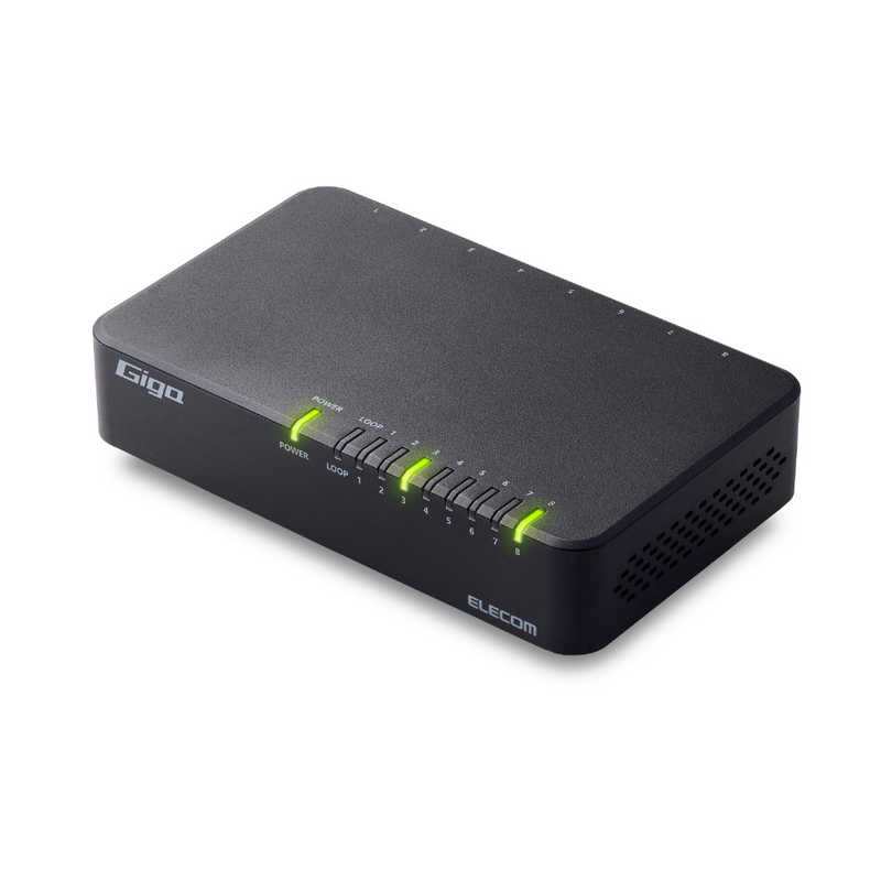 エレコム　ELECOM エレコム　ELECOM スイッチングハブ [8ポート /1Giga対応 /ACアダプター] プラ筐体 ブラック EHC-G08PA4-B EHC-G08PA4-B