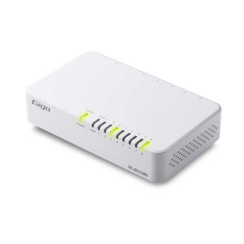 エレコム　ELECOM エレコム　ELECOM スイッチングハブ [8ポート /1Giga対応 /ACアダプター] プラ筐体 本体背面マグネット付き ホワイト EHC-G08PA4-JW EHC-G08PA4-JW
