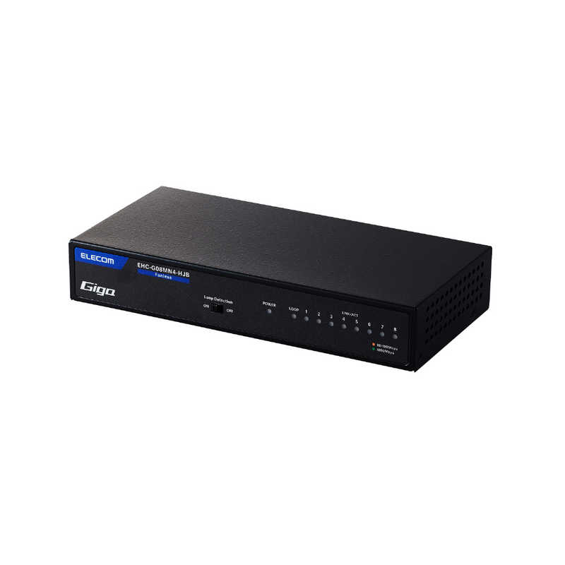 エレコム　ELECOM エレコム　ELECOM スイッチングハブ [8ポート /1Giga対応 /電源内蔵] メタル筐体 ブラック EHC-G08MN4-HJB EHC-G08MN4-HJB