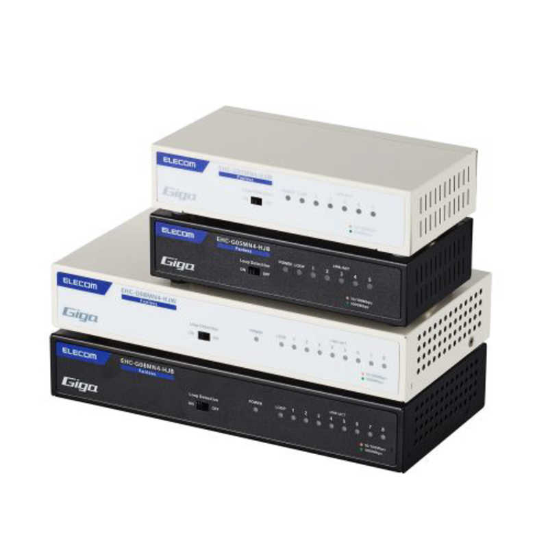 エレコム　ELECOM エレコム　ELECOM スイッチングハブ [8ポート /1Giga対応 /電源内蔵] メタル筐体 ブラック EHC-G08MN4-HJB EHC-G08MN4-HJB