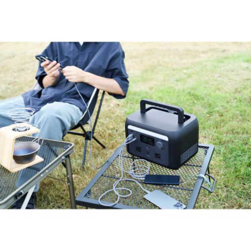 エレコム　ELECOM エレコム　ELECOM ポータブル電源 512Wh (AC×2 Type-C×2 USB-A×2 カーアクセサリーソケット×1) ブラック DE-PS500PBK DE-PS500PBK